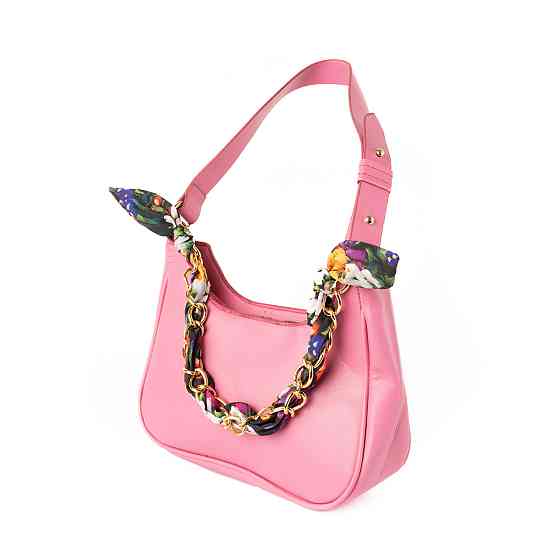 Сумка женская из искусственной кожи, сумочка с ручкой-цепочкой и ленточкой, Розовый Каменец-Подольский