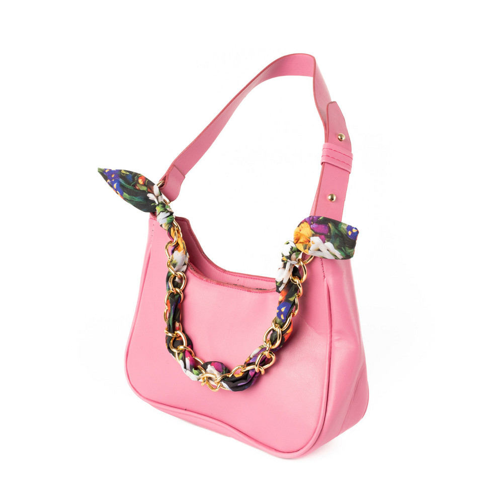 Сумка женская из искусственной кожи, сумочка с ручкой-цепочкой и ленточкой, Розовый Каменец-Подольский - изображение 2