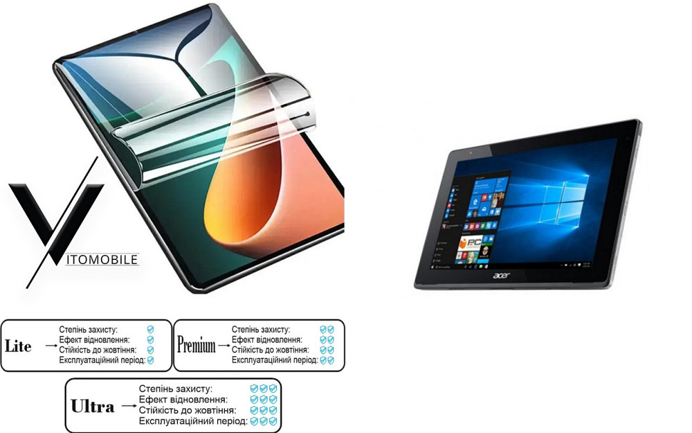 Полиуретановая пленка HyperClear Guard для Acer One 10 S1003 Киев - изображение 1