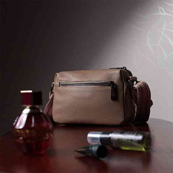 Небольшая сумка на одно отделение для стильных женщин из натуральной кожи Vintage 22604 Бежевая Киев