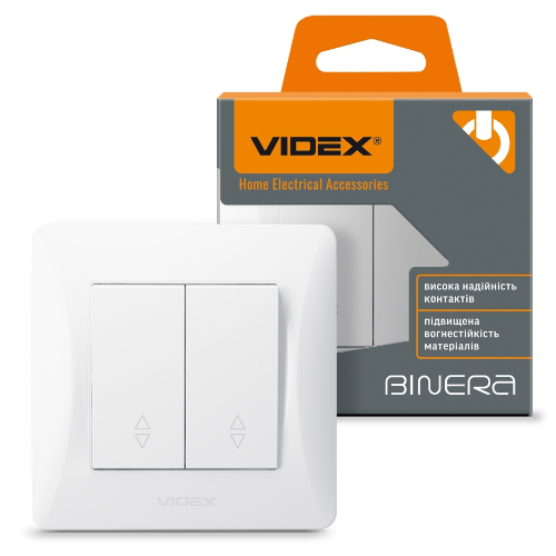 BINERA білий Вимикач внутрішній прохідний 2кл Videx Житомир - фото 2