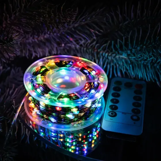 Гирлянда на катушке Роса 50 м,500 LED с пультом Мультик Коломия