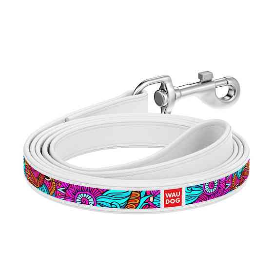 Повідець WAUDOG Design з малюнком "Літо" (ширина 25 мм, довжина 122 см) білий Коломыя