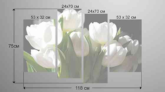 Модульна картина Квіти Тюльпани Art-3_4 Київ