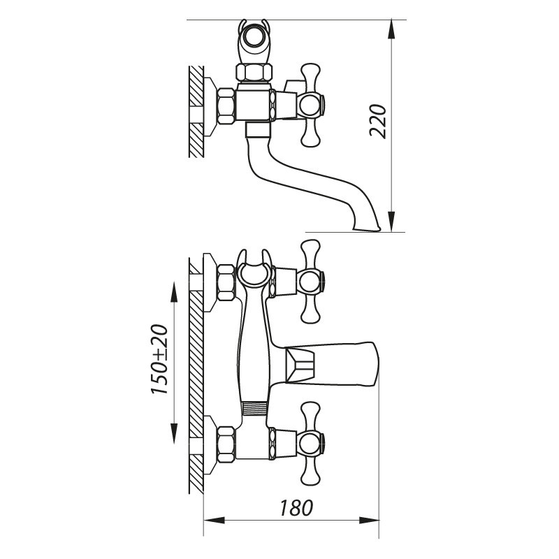Смеситель для ванны Zerix DAK 827 Харьков - изображение 2
