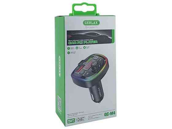 FM Модулятор GC-M4 12-24V/5A/2USB/PD/MicroSD/BT 5.0/RGB черный ТМ Gerlax Solmir Киев