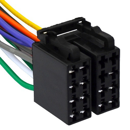 Разъём автомагнитолы ISO (гнездо) сдвоенный, с кабелем 0,2 метра (медный) Полтава - изображение 1