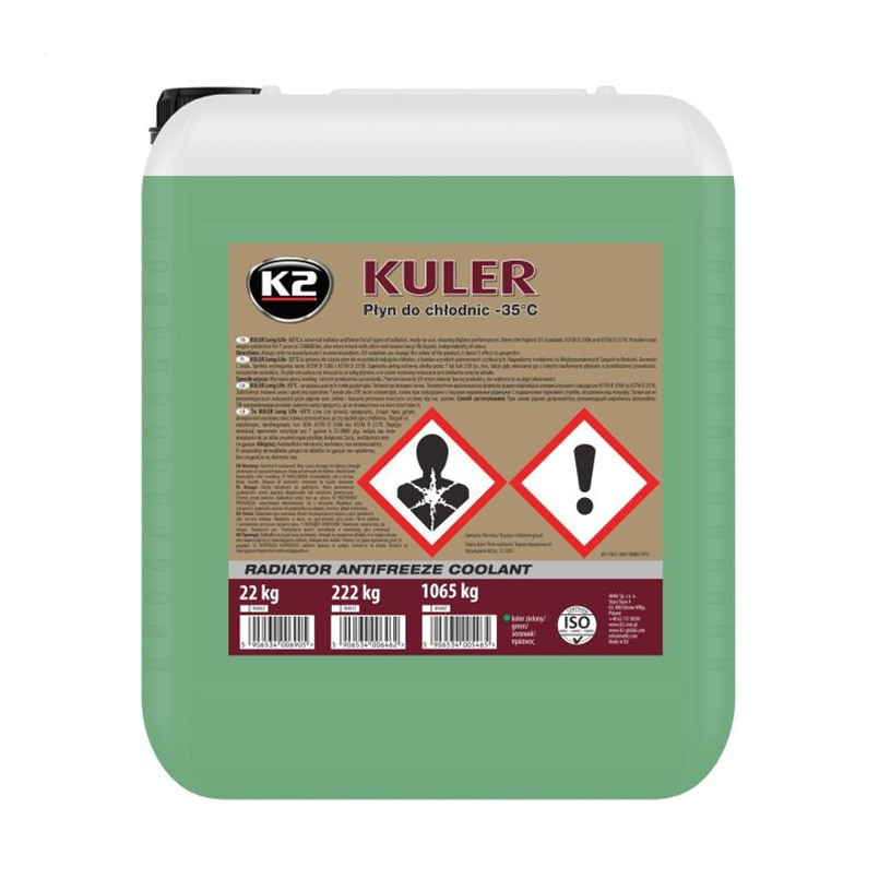 Антифриз K2 Kuler Long Life G11 -35°C зеленый готовый 22кг Львов - изображение 1