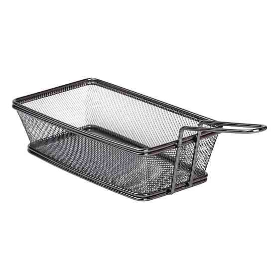 Чорна сервировочна корзина для картоплі фрі 21×11.5 см Київ