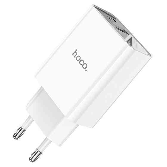 Мережевий зарядний пристрій HOCO C100A PD20W+QC3.0 charger with digital display White Киев