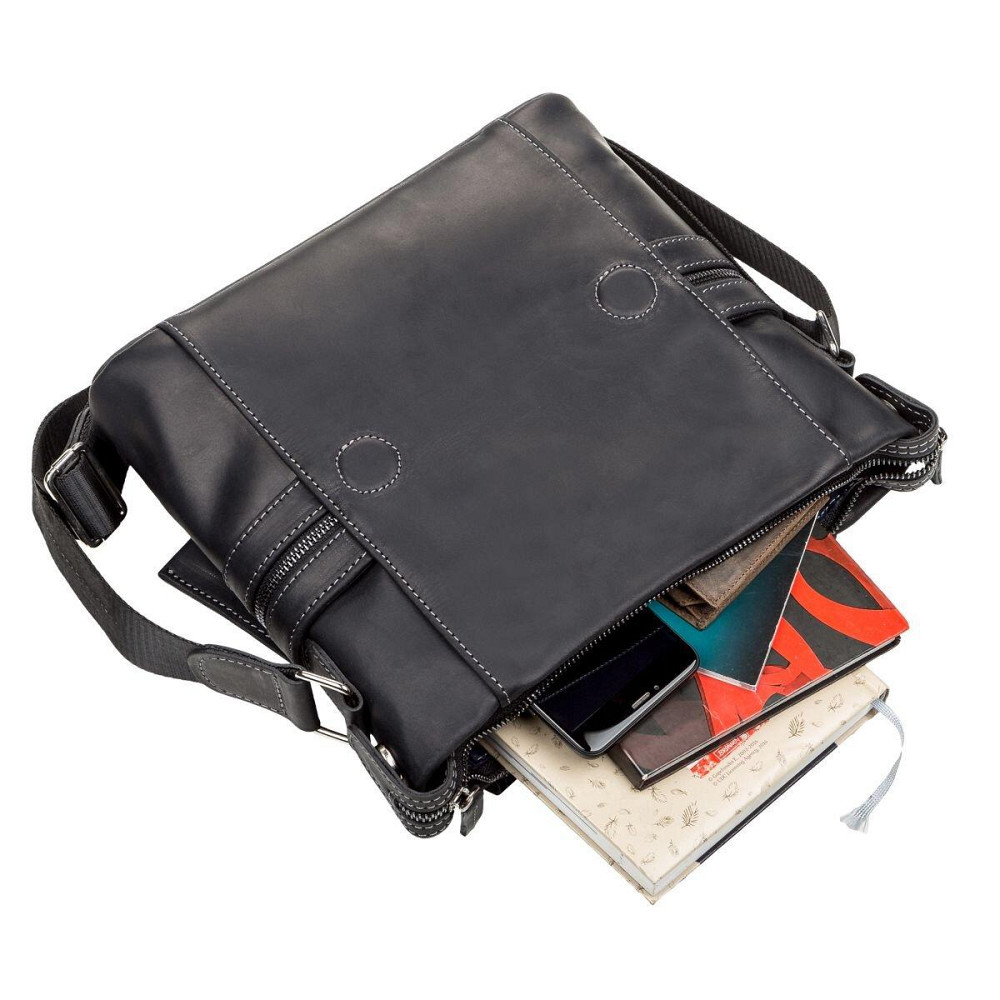 Сумка чоловіча шкіряна Чорна (SHVIGEL) Київ - фото 2