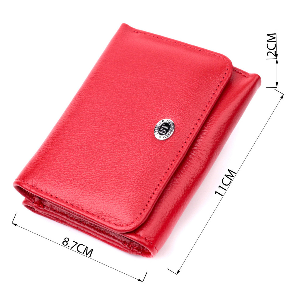 Горизонтальный кошелек для женщин из натуральной кожи ST Leather 19478 Красный Киев - изображение 9