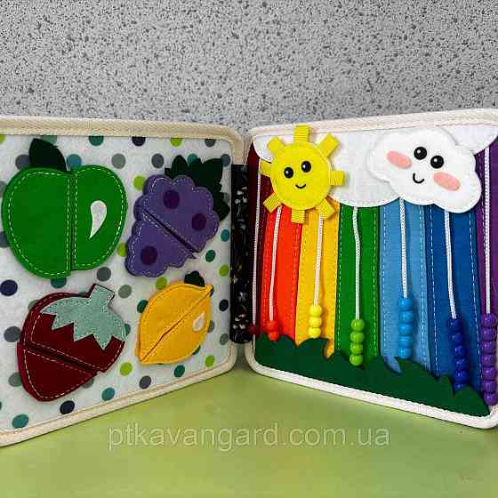 Фетрова книга-бізіборд розвиваюча "Їжак" (шнурівка, сортер, елементи на липучках) 25004 Хмельницький