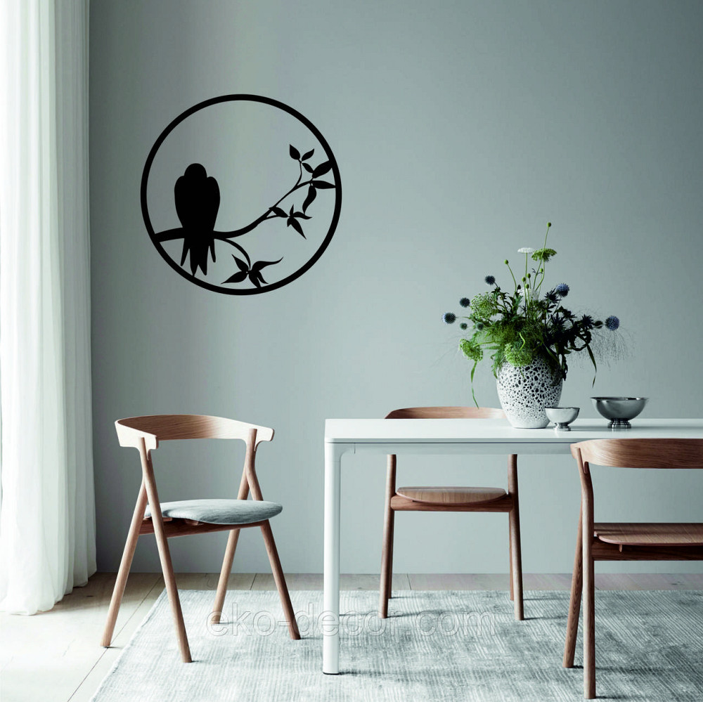 Декоративное настенное Панно «Ворон», Декор на стену 70*70 см, Черный Киев - изображение 8