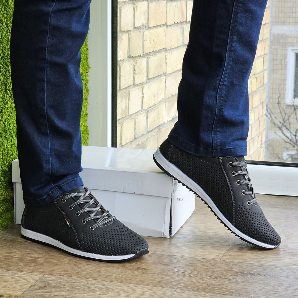 Чоловічі мокасини Літні Кросівки Сіточка Чорні (розміри: 40,41,42,43,44,45) Відео Огляд — 08-1 Дніпро - фото 2