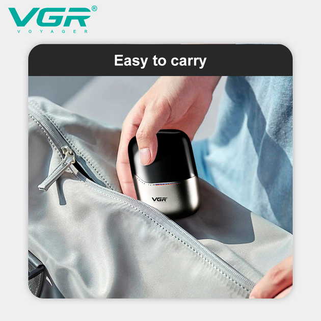 Электробритва шейвер VGR V-379 двойное лезвие триммер водонепроницаемый с дорожной сумкой Винница - изображение 6