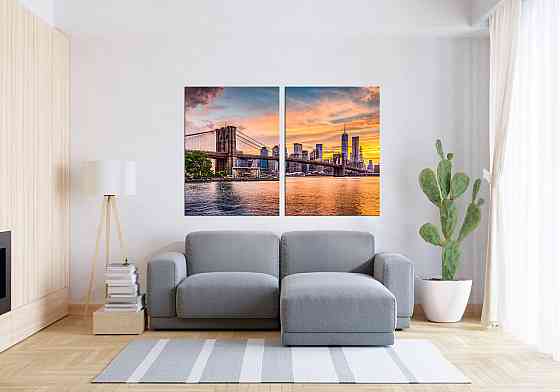 Модульная картина в гостиную / спальню   Нью-Йорк  TLV-2_099 90x132  см Киев