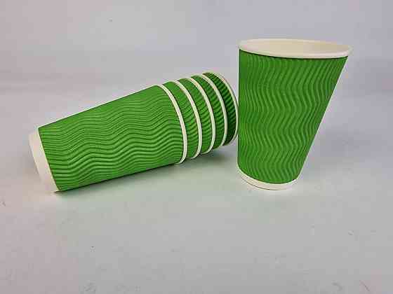 Склянка гофрований 500 мл ЗЕЛЕНИЙ (15 шт.) Харків