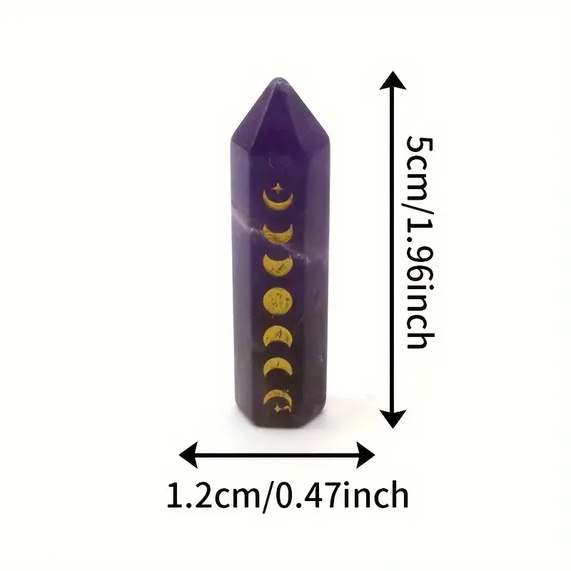 Набір кристалів: рожевий кварц, прозорий кварц і аметист із гравіюванням фаз Місяця Київ - фото 3