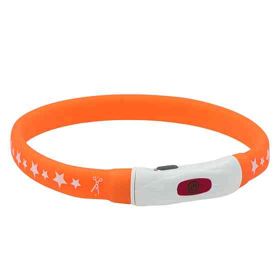 Нашийник AnimAll LED-S з підсвічуванням, підзарядкою USB, для собак малих порід, 40 см, помаранчевий Київ