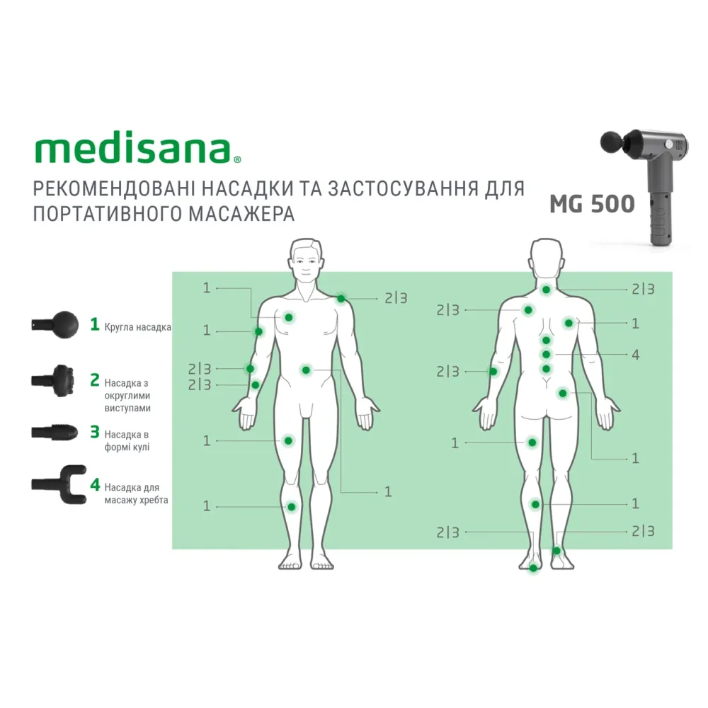 Ручний акумуляторний масажер для тіла та м'язів MG 500 Pro Дніпро - фото 5