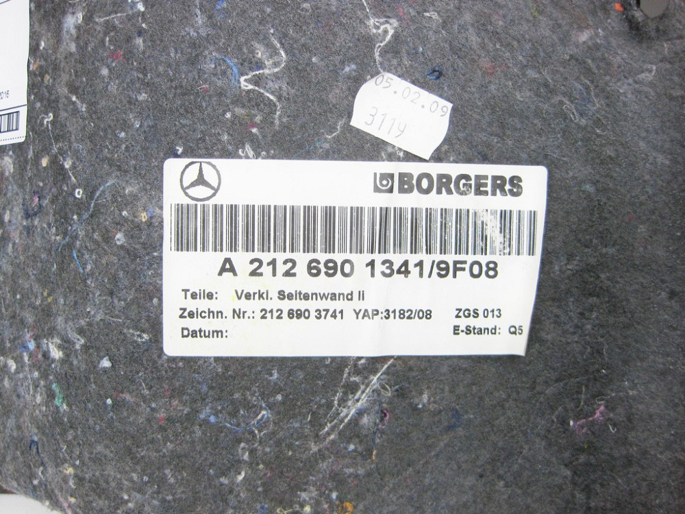 Mercedes-Benz  A2126901341 9F08 Обшивка багажника ліва чорна E-Class W212 Одеса - фото 7