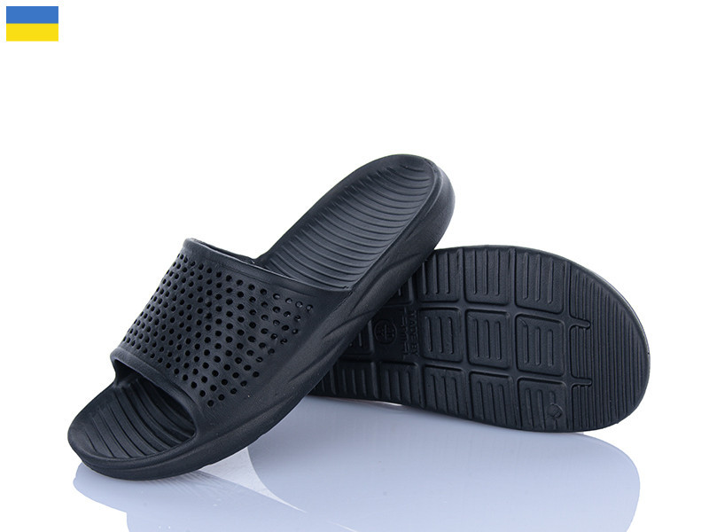 Чоловічі шльопанці чорні з дірочками для вентиляції зручні тримають форму перфорований верх Новинка 45/46 Одеса - фото 5
