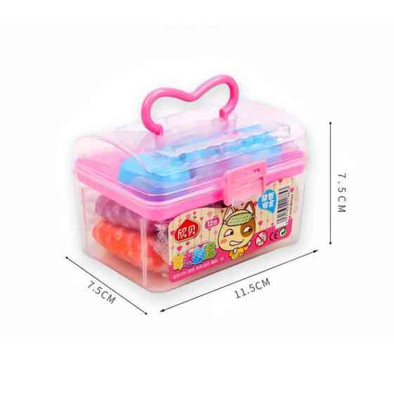 Набор теста пластелин для лепки разноцветная глина для лепки, детский пластилин 12 цветов в контейнере розовый Каменец-Подольский