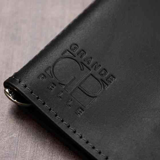 Чоловічий практичний затиск для грошей GRANDE PELLE 11404 Чорний Київ