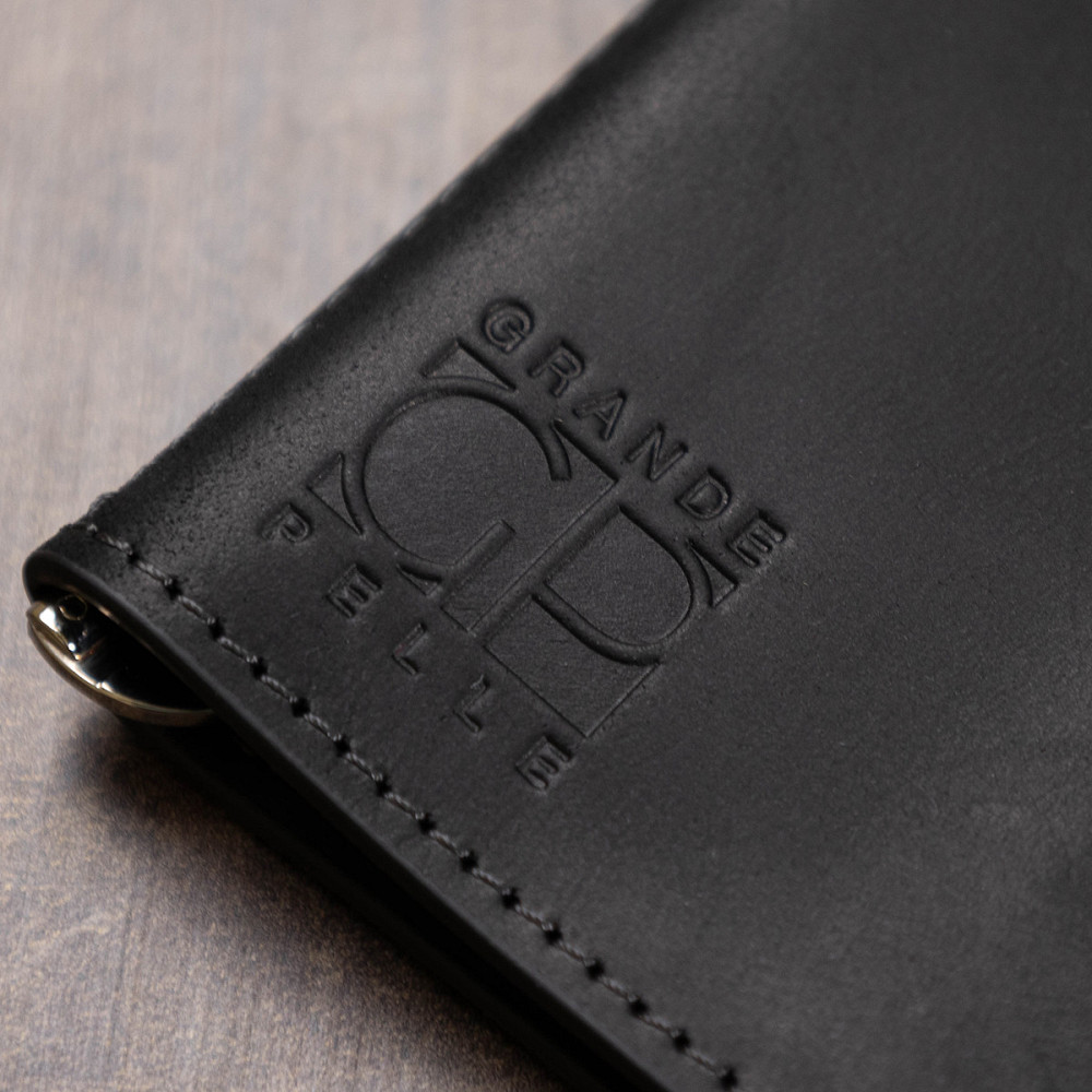 Чоловічий практичний затиск для грошей GRANDE PELLE 11404 Чорний Київ - фото 2