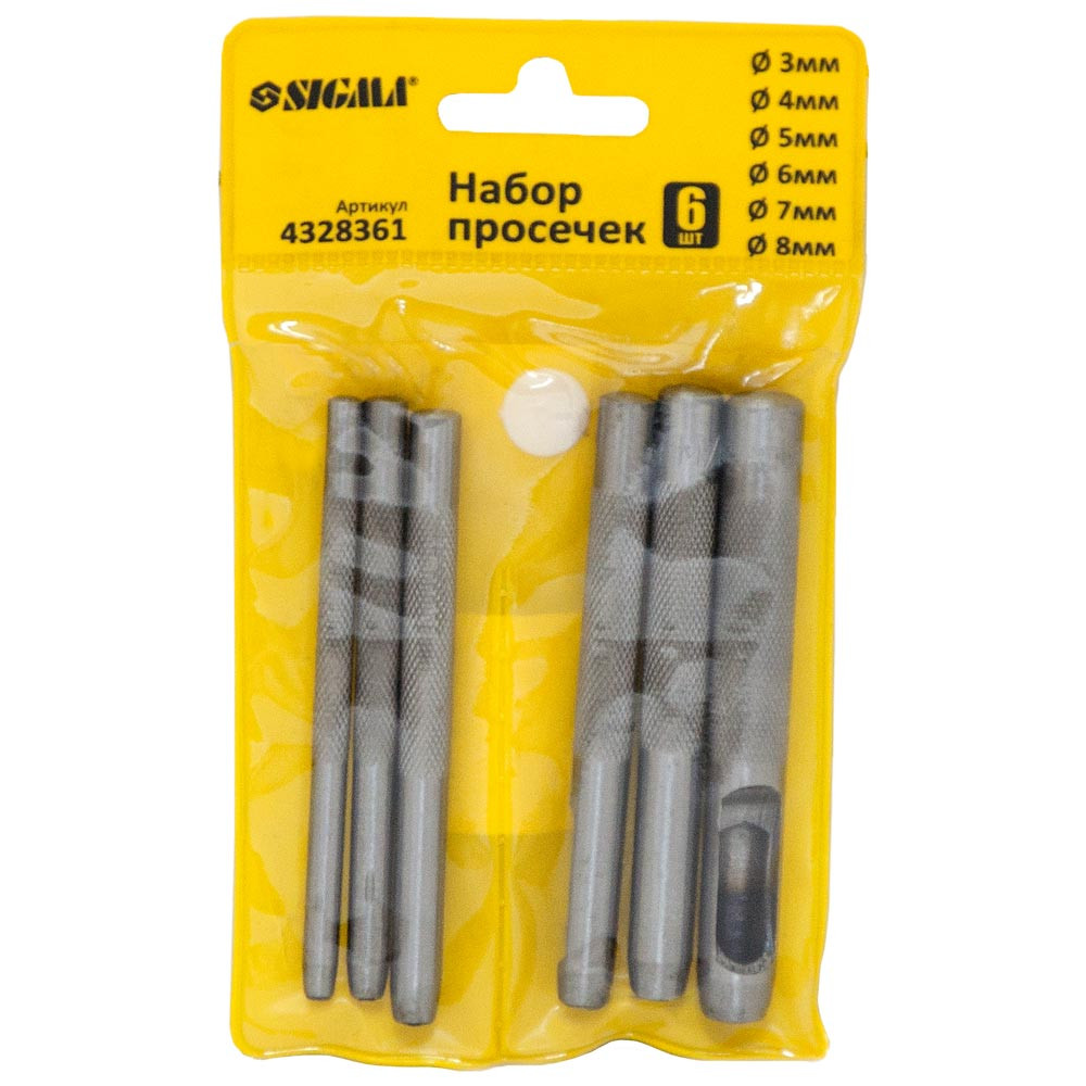 Sigma Набор просечек 6 ед 3-8мм SIGMA (4328361) Киев - изображение 2
