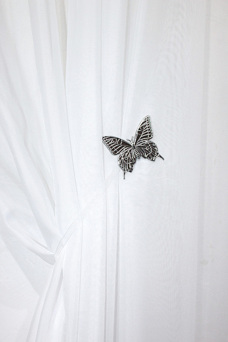 Магниты для штор и гардин (103м) Бабочка набор 2 шт Серебристый (81-014) Киев - изображение 4