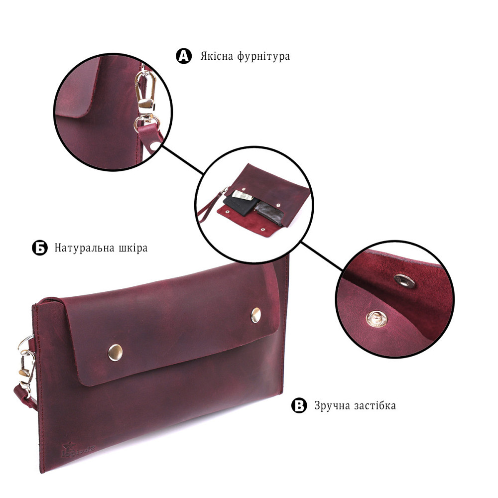 Винтажная женская тревел-косметичка Shvigel 16429 Бордовый Киев - изображение 4