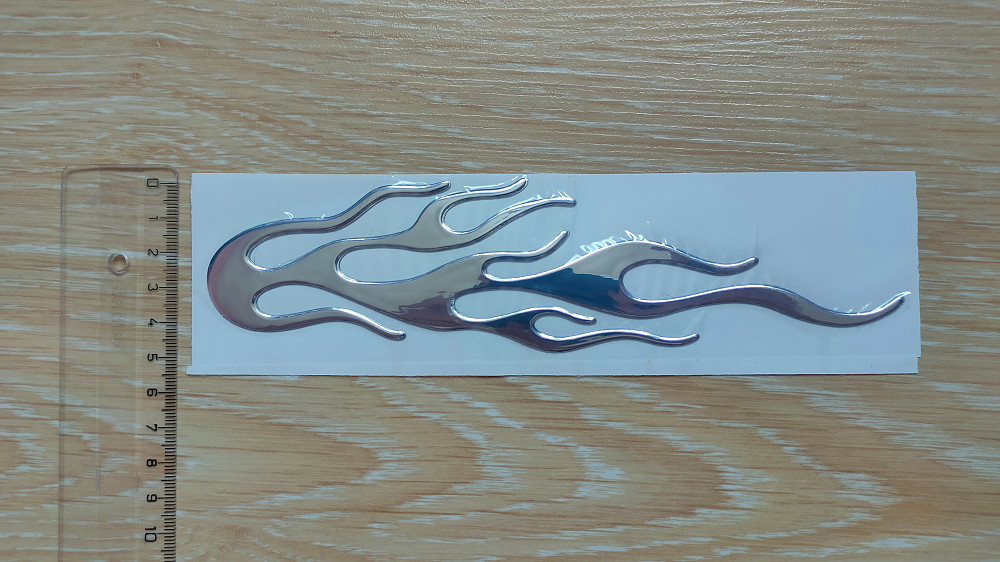 Наклейка Огонь Серебро на авто-мото выпуклая Київ - фото 4