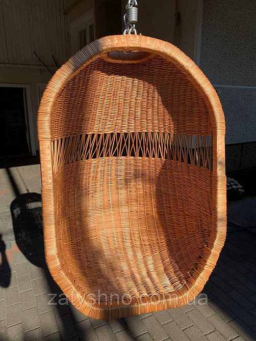 Плетеное кресло-кокон из лозы подвесное  на цепочке Киев - изображение 8