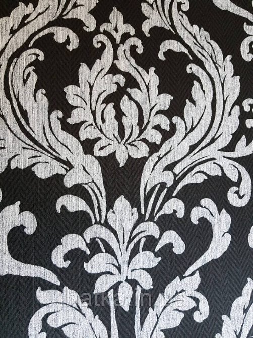 Текстильні шпалери на флізеліновій основі Cador Rasch Textil 086699 чорна основа зигзаги вензелі сірі Київ - фото 2