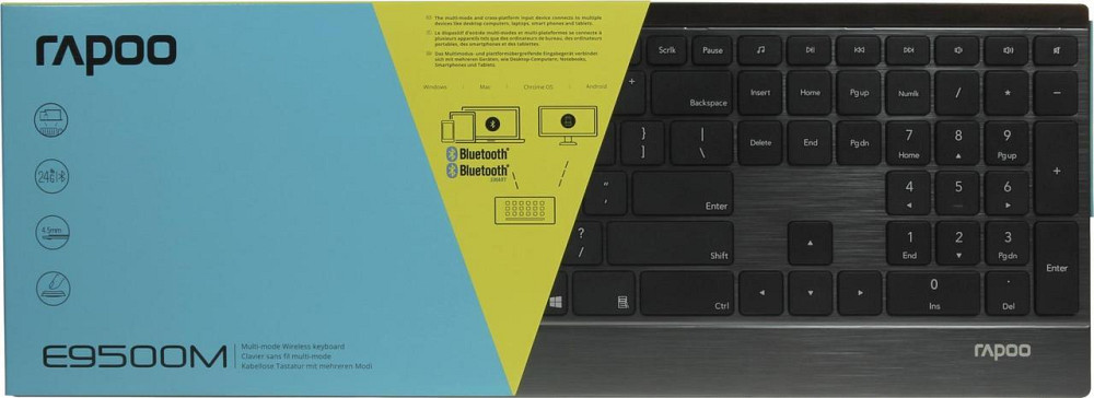 Клавіатура бездротова Rapoo E9500M Wireless Black Чорний Харків - фото 7