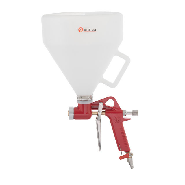 Розпилювач штукатурний пневматичний, форсунки: 4, 6, 8 мм, верхній пластиковий бачок, 7000 мл, 3-6 атм INTERTOOL PT-0402 Київ - фото 4