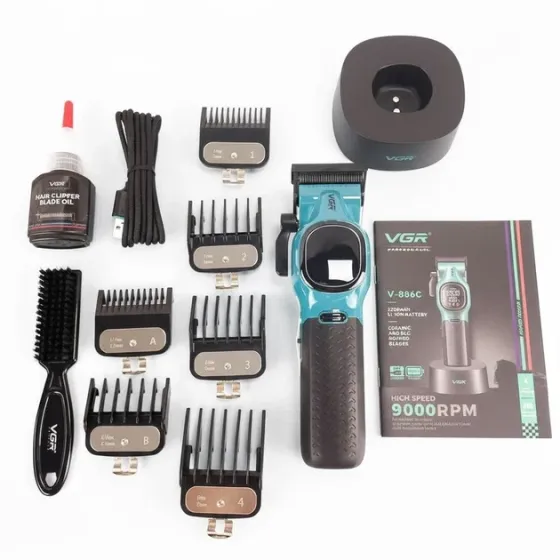 Аккумуляторная машинка для стрижки V-886C беспроводная с насадками и USB зарядкой для дома Одесса