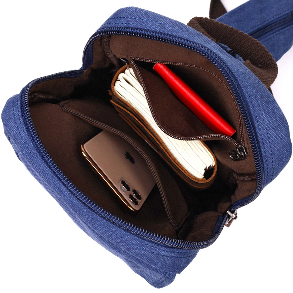 Сучасний рюкзак для чоловіків із щільного текстилю Vintage 22184 Синій Київ - фото 7