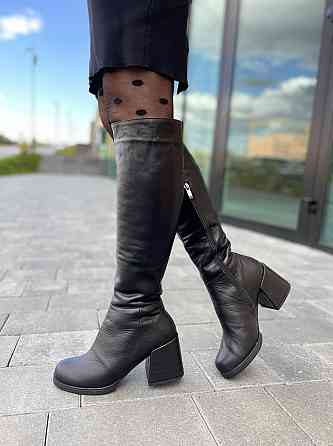 Чоботи жіночі TWO STEPS 2010 чорні (зима, шкіра натуральна) (2904) лише 39р. 39 Коломыя