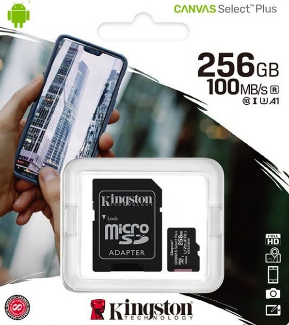 Карта пам'яті Kingston microSDXC 256GB Canvas Select Plus Class 10 Київ - фото 4