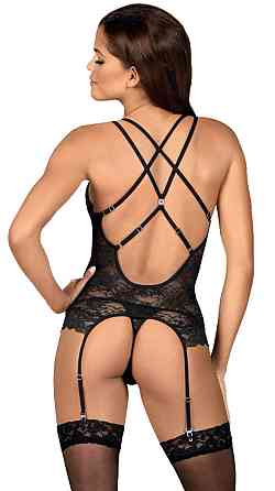 Комплект корсет з трусиками Obsessive 860-COR-1 чорний, S/M Sex Aura Київ