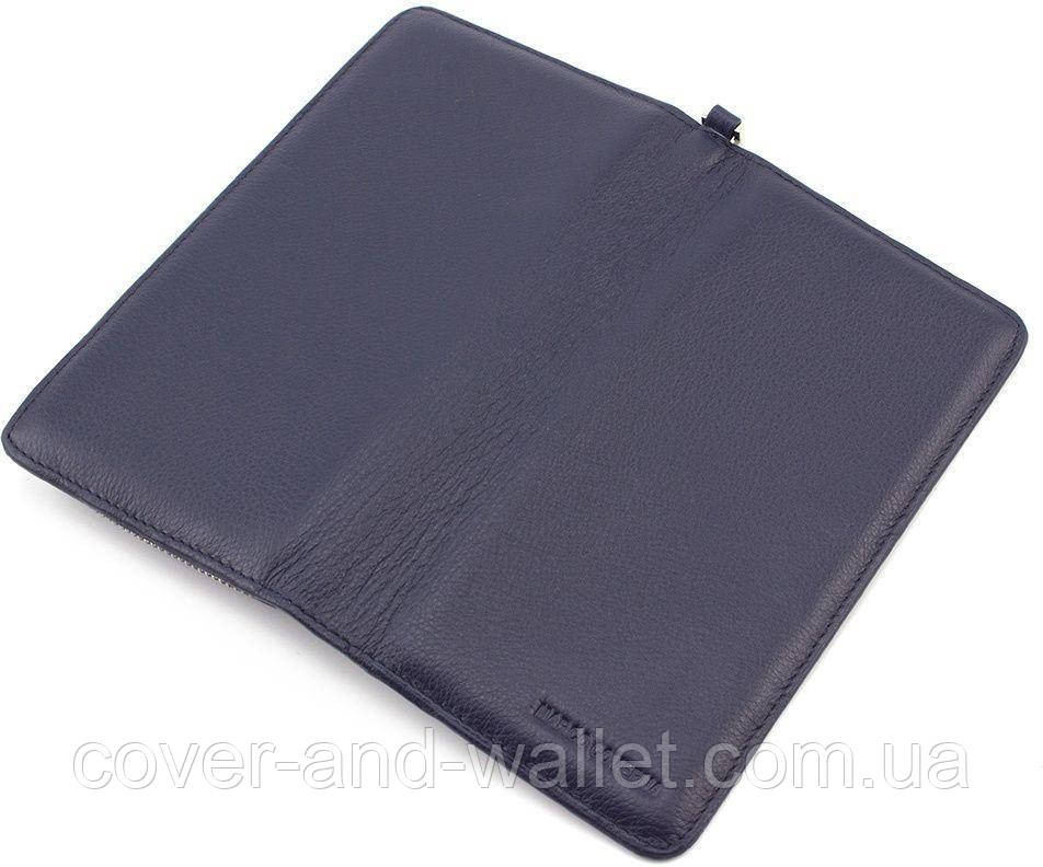 Синий кожаный кошелек на молнии с блоком для карточек Marco Coverna MC 6056 Киев - изображение 5