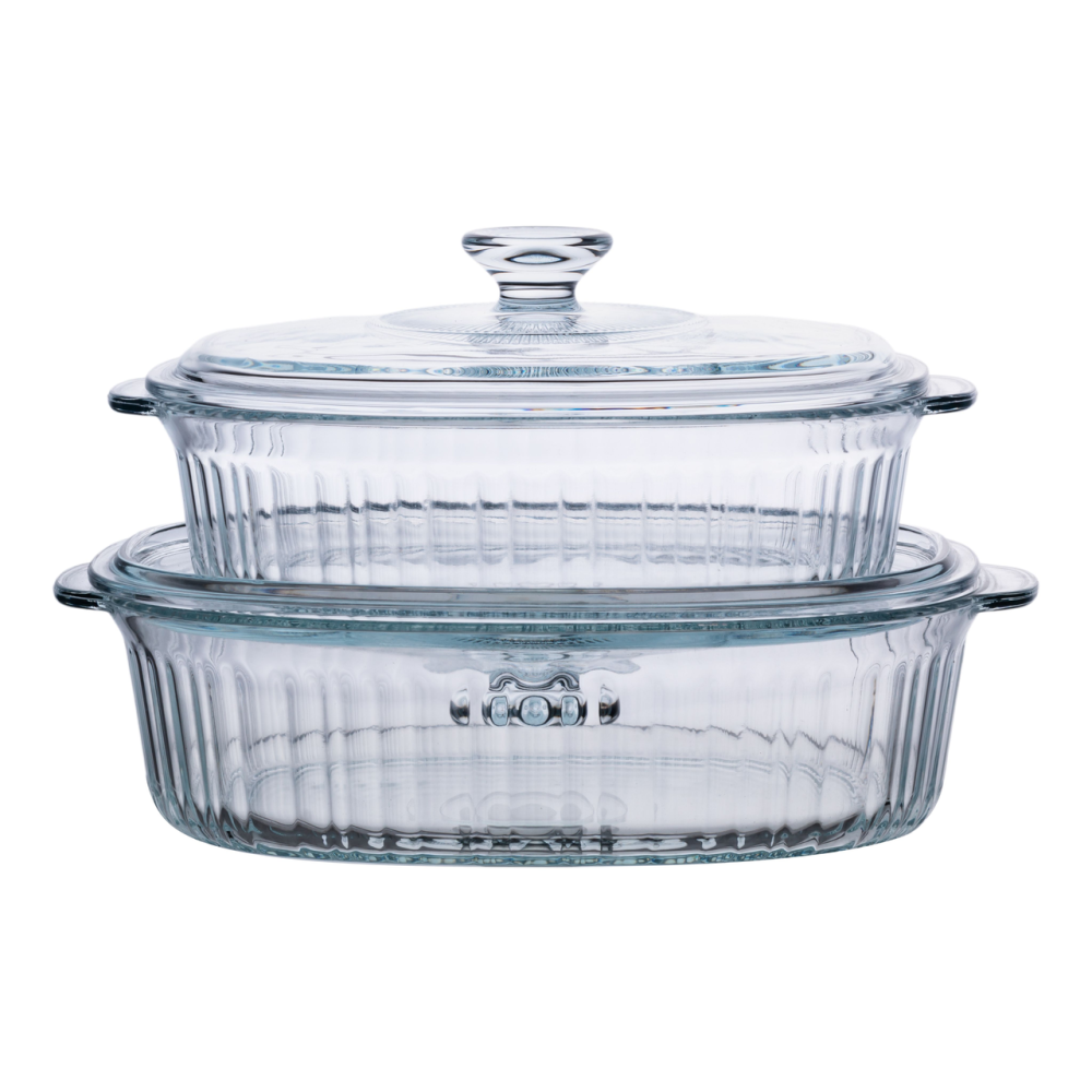 Формы для запекания набор 2 шт стеклянные с крышками овальные HP-34-27 Киев - изображение 5