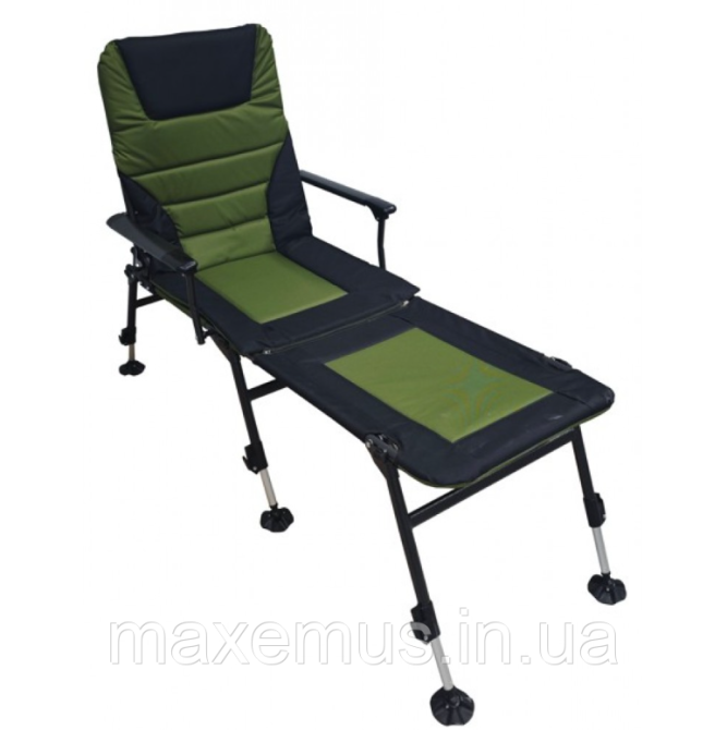 Раскладное карповое кресло с подставкой для ног Bonro B-24 Черно-зеленое (туристическое для рыбалки) Мостиська - фото 7