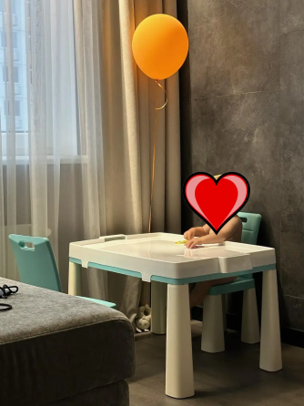 Дитячий комплект стіл та два стільці Doloni (пластиковий) Бірюзовий Київ