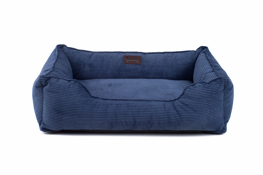 Лежак для Собак Котів та Кішок Dreamer Velvet Denim з бортами зі знімним чохлом синій м'яка лежанка L Одеса - фото 4
