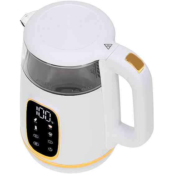 Електрочайник Adler AD 1305 white gold 1850-2200Вт/ 1.7л/ скло/ встановлення температури/ Вінниця