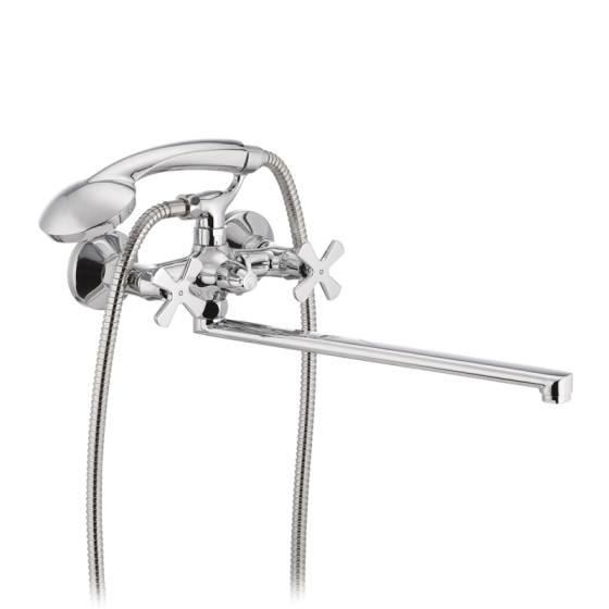 Смеситель для ванны MIXXUS PREMIUM FOBOS 140 (EURO), ручки крест, латунь Харьков